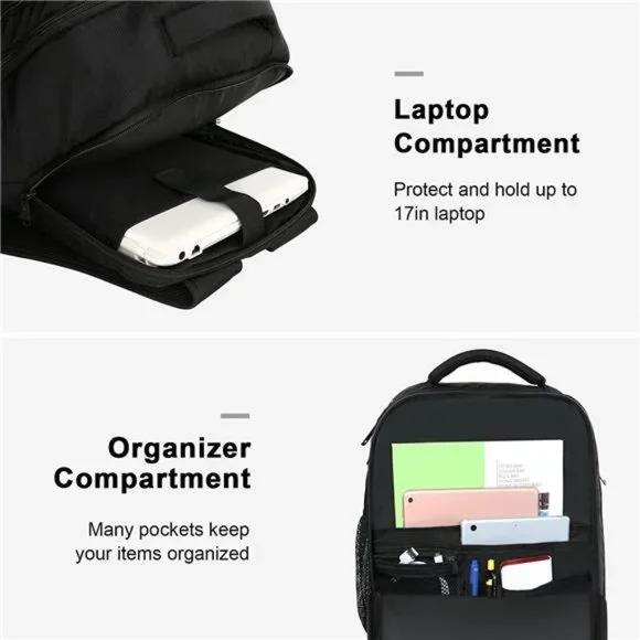Travel Backpack, 40L Carry on Hand Luggage, Water Resistant Anti-Theft, Black